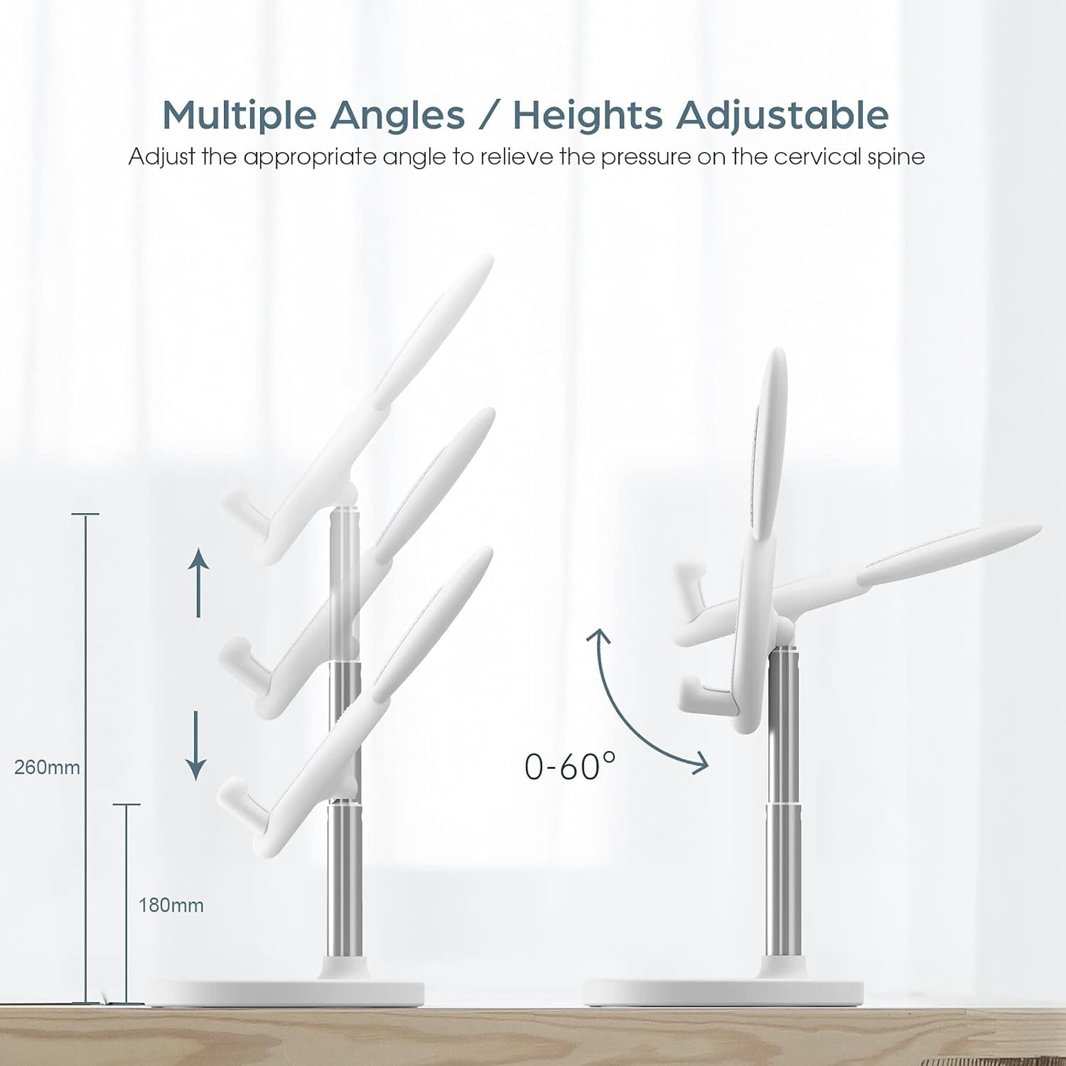 Cute Cell Phone Stand, Angle Height Adjustable  Cell Phone Stand for Desk, Cute Bunny Phone Holder Stand, Compatible with All Mobile Phones,Iphone,Samsung,Pixel,Ipad,Tablet (White)